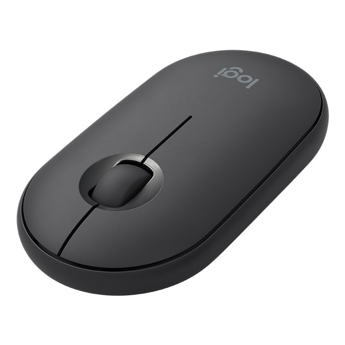 Logitech Pebble Wireless Mouse - Cobblestone Shape, Thin Design, 3 Keys, 1000 DPI, Mute, Bluetooth Optical