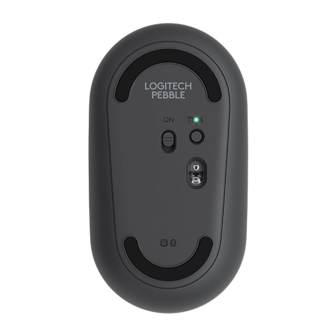 Logitech Pebble Wireless Mouse - Cobblestone Shape, Thin Design, 3 Keys, 1000 DPI, Mute, Bluetooth Optical