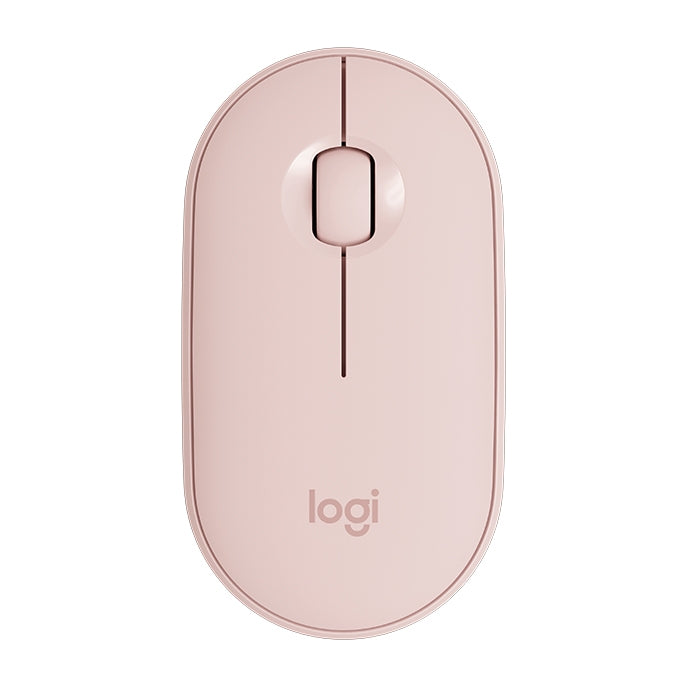 Logitech Pebble Wireless Mouse - Cobblestone Shape, Thin Design, 3 Keys, 1000 DPI, Mute, Bluetooth Optical