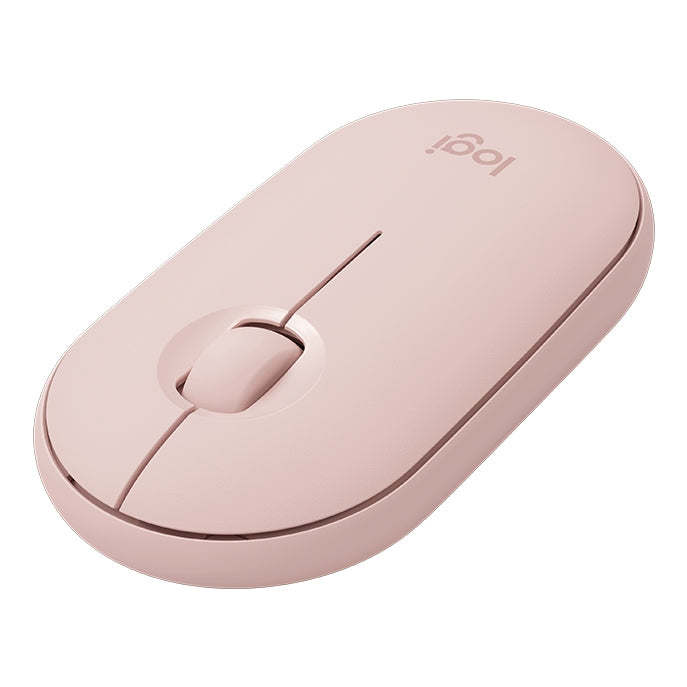 Logitech Pebble Wireless Mouse - Cobblestone Shape, Thin Design, 3 Keys, 1000 DPI, Mute, Bluetooth Optical