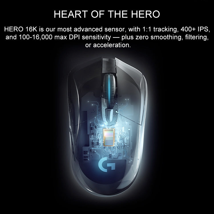 Logitech G703 16000 DPI 6 Programmable Buttons HERO 16K Sensor RGB Backlight Wireless Optical Gaming Mouse - LYDARZ