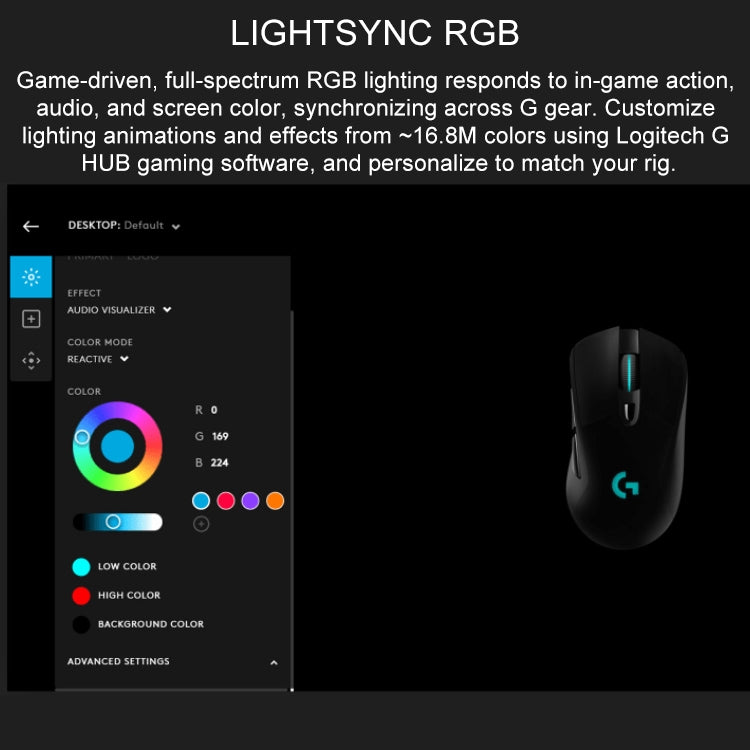 Logitech G703 16000 DPI 6 Programmable Buttons HERO 16K Sensor RGB Backlight Wireless Optical Gaming Mouse - LYDARZ