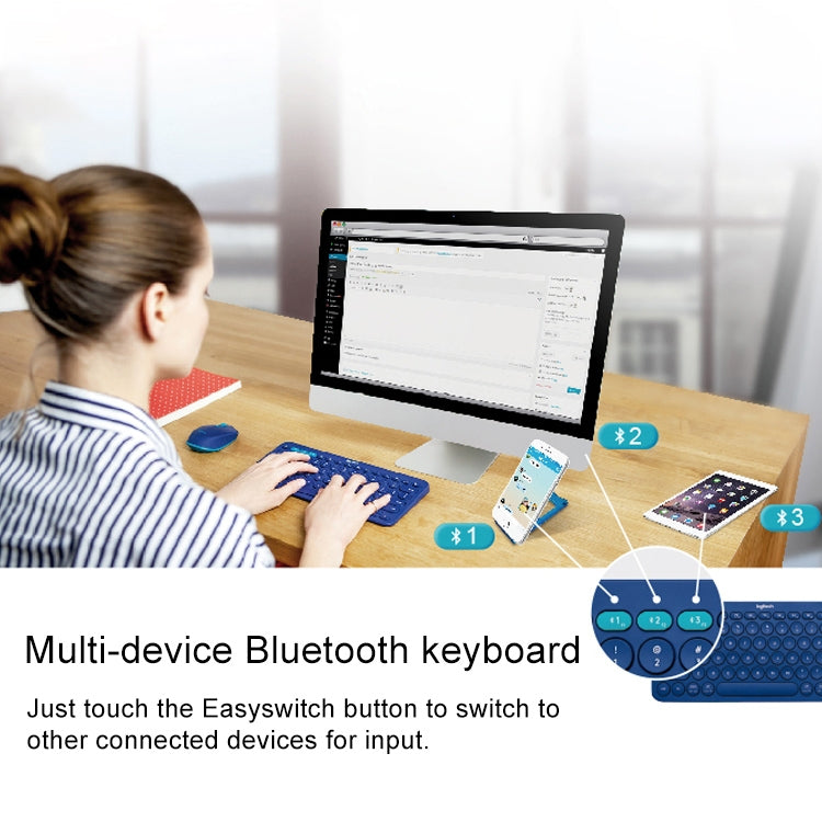 Teclado inalámbrico Bluetooth portátil multidispositivo Logitech K380: conéctese fácilmente