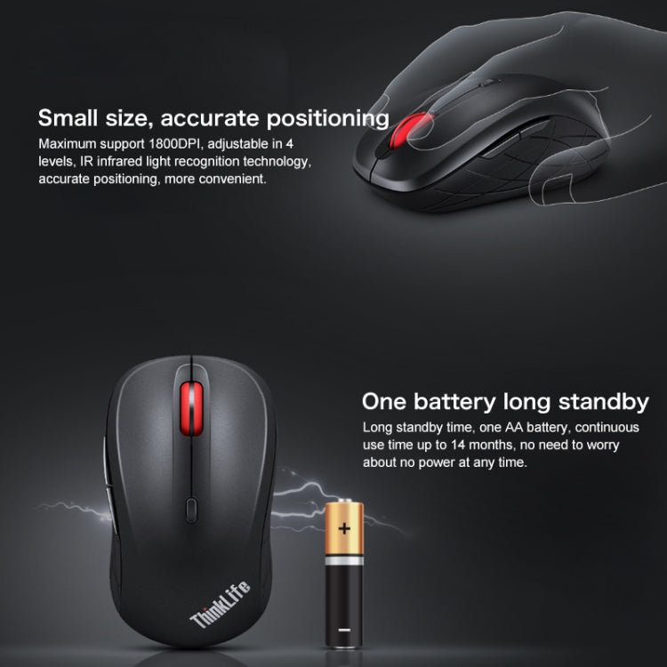 Lenovo ThinkLife Dual Mode Mute Wireless Bluetooth Mouse, ThinkLife - LYDARZ