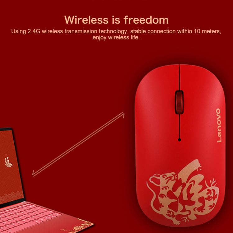Lenovo Air Handle Lightweight Portable Mute Wireless Mouse, Blessing Mouse Version - LYDARZ