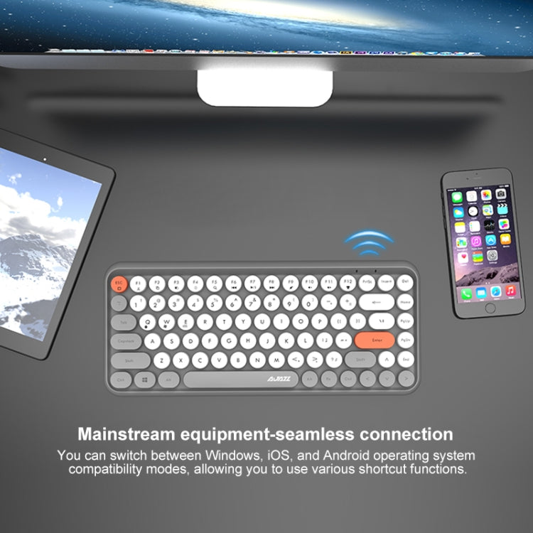 Ajazz 308I 84 Keys Tablet Mobile Phone Computer Household Office Bluetooth Keyboard, Yellow - LYDARZ