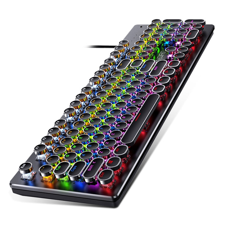 Teclado para juegos con galvanoplastia YINDIAO - Teclado mecánico con cable USB y luz punk mixta