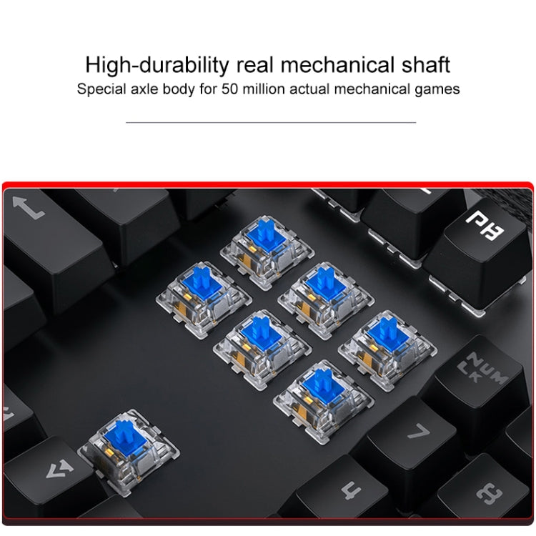 Teclado para juegos con galvanoplastia YINDIAO - Teclado mecánico con cable USB y luz punk mixta