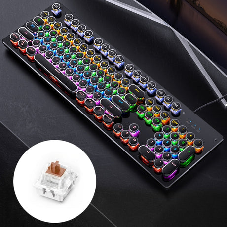 YINDIAO Electroplating Punk Mixed Light USB Mechanical Gaming Wired Keyboard - LYDARZ