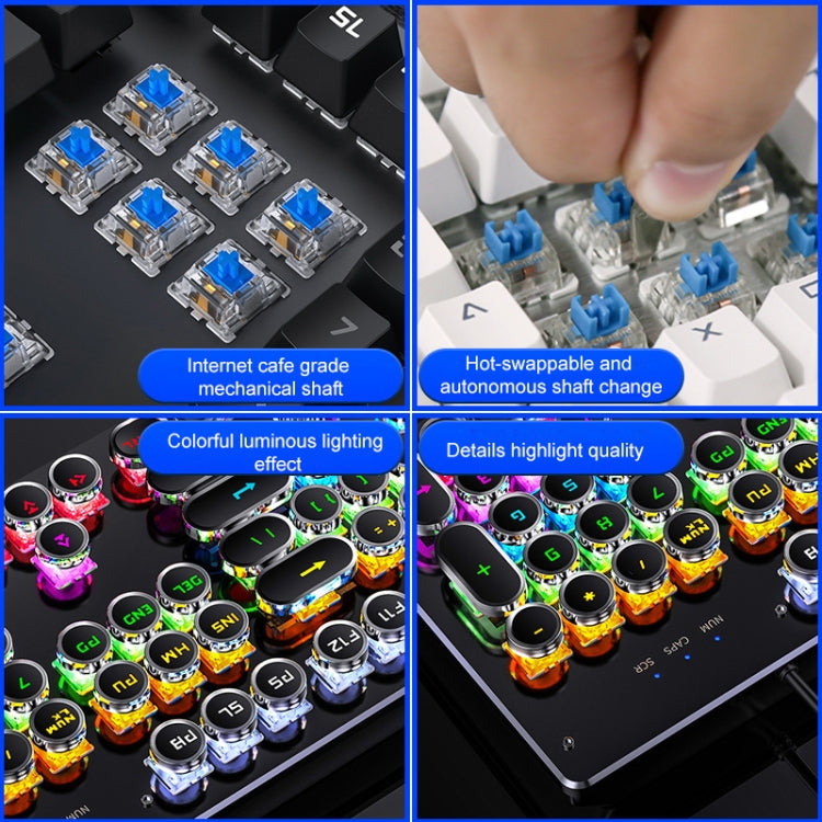 Teclado USB para juegos con iluminación mixta y galvanoplastia YINDIAO para una experiencia de juego mejorada
