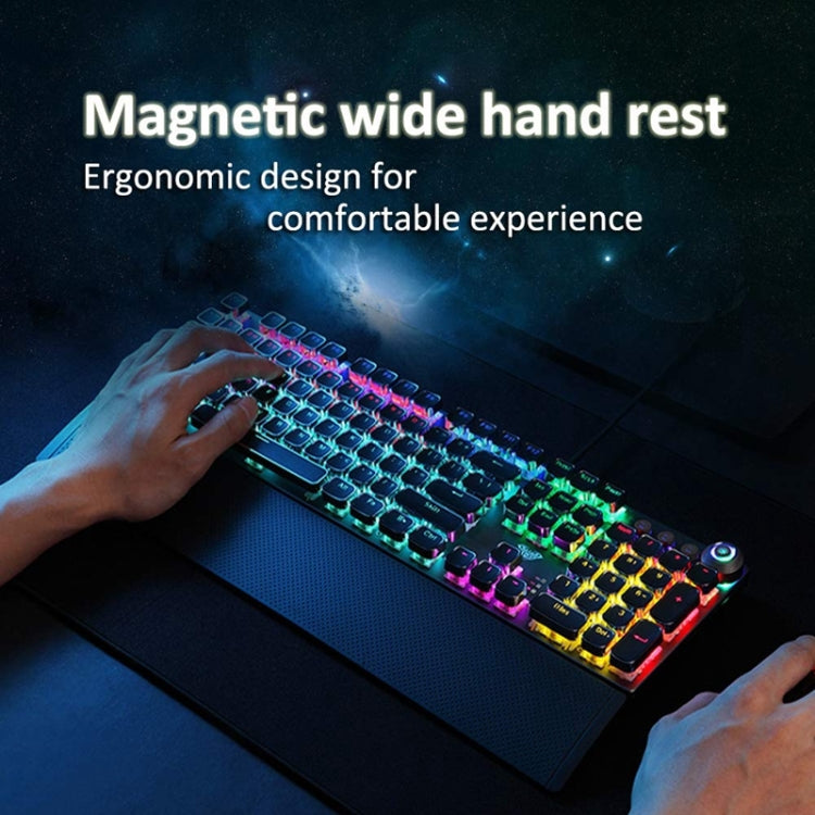 Teclado mecánico para juegos AULA F2088: 108 teclas con cable USB, botones metálicos y de luz.