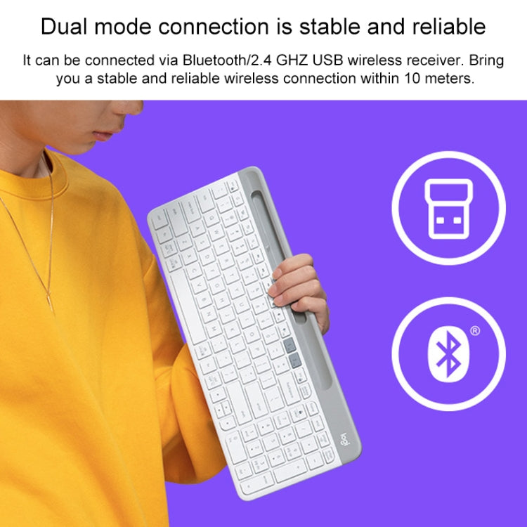 Logitech K580 Dual Modes Thin and Light Multi-device Wireless Keyboard with Phone Holder - LYDARZ