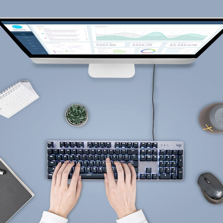 Logitech K845 Mechanical Keyboard CHERRY Blue Switch Wired Backlit - LYDARZ