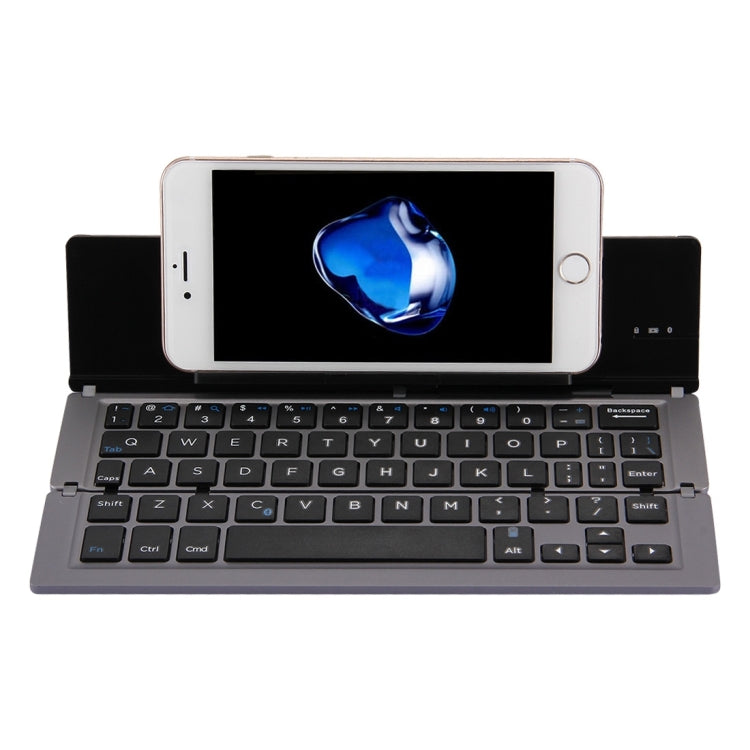 F18 Ultra-Slim Bluetooth Wireless Keyboard - Rechargeable Foldable 58 Keys with Holder