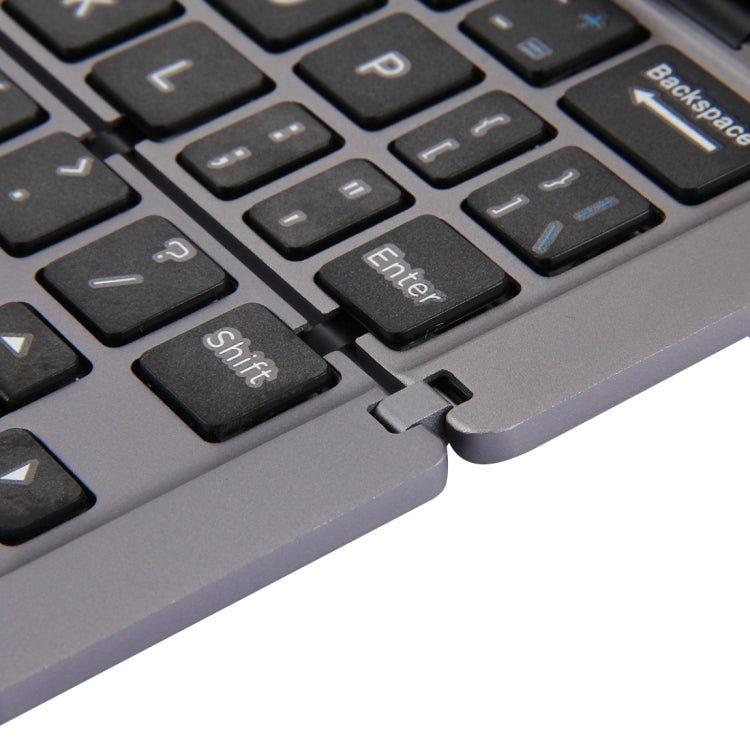 F18 Ultra-Slim Bluetooth Wireless Keyboard - Rechargeable Foldable 58 Keys with Holder