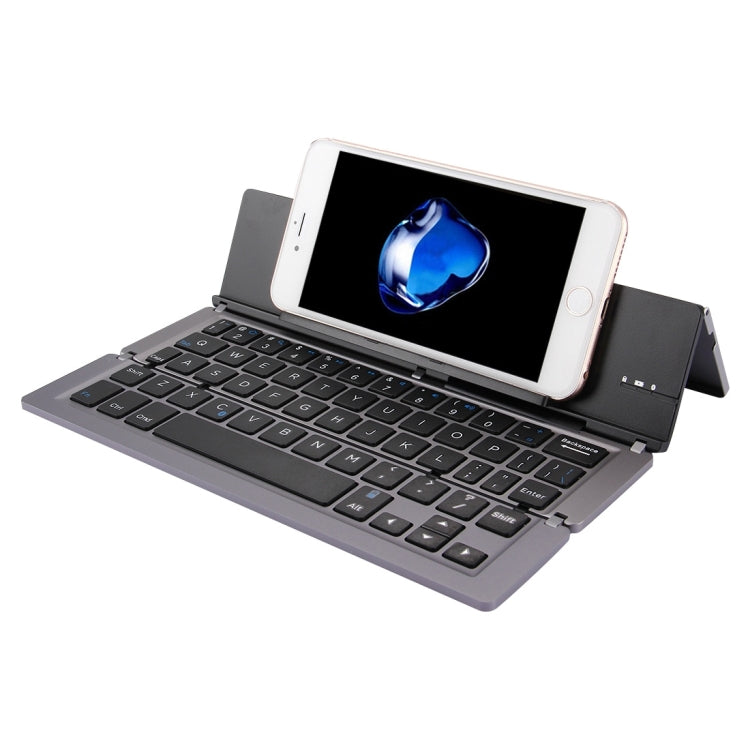 Teclado inalámbrico Bluetooth ultrafino F18 - Recargable, plegable, 58 teclas con soporte