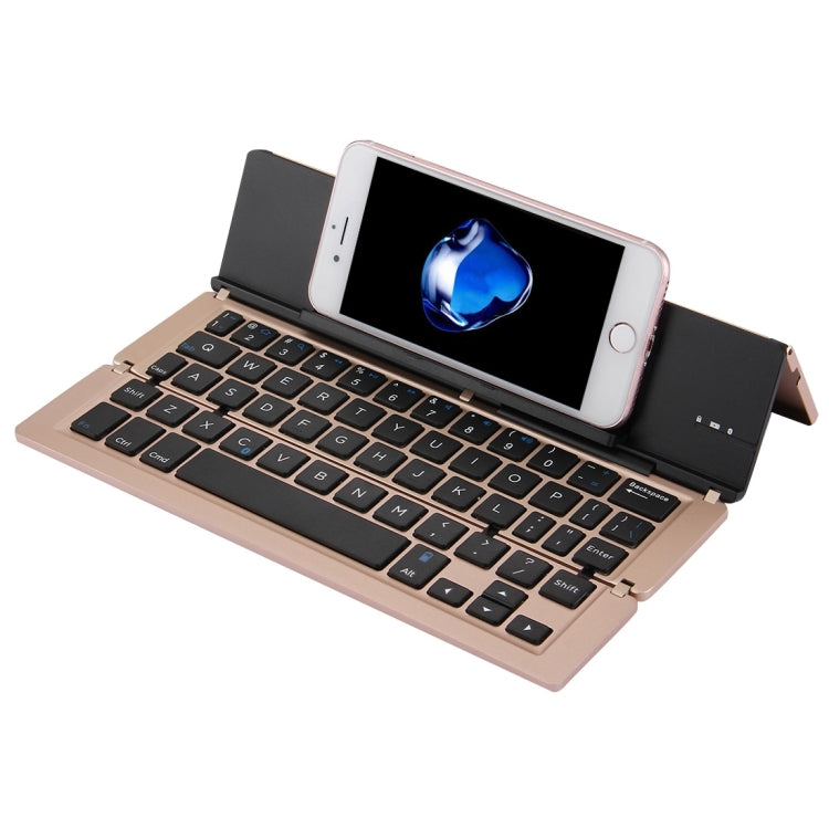 F18 Ultra-Slim Bluetooth Wireless Keyboard - Rechargeable Foldable 58 Keys with Holder