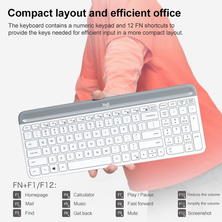 Conjunto de teclado y ratón inalámbricos Logitech MK470 para una productividad silenciosa