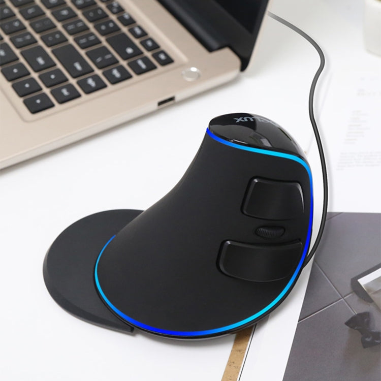 Ratón óptico vertical ergonómico DELUX M618 Plus con cable, versión azul