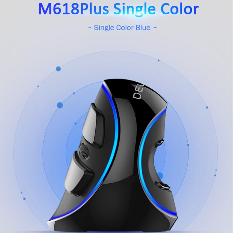 Ratón óptico vertical ergonómico DELUX M618 Plus con cable, versión azul