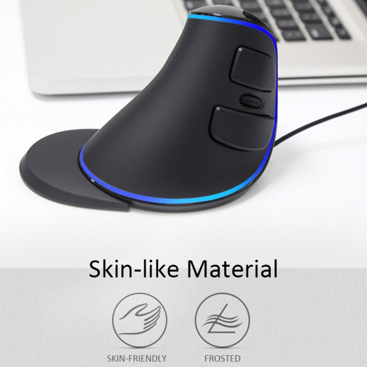 Ratón óptico vertical ergonómico DELUX M618 Plus con cable, versión azul