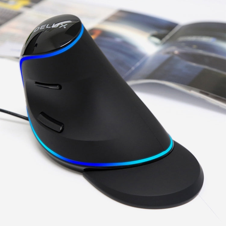 Ratón óptico vertical ergonómico DELUX M618 Plus con cable, versión azul
