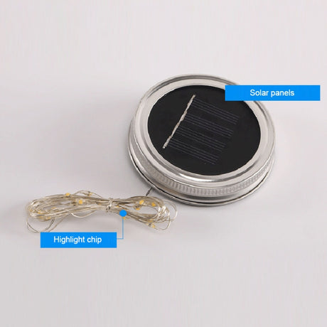 10 LEDs Solar Energy Mason Bottle Cap Pendent Lamp Outdoor Decoration Garden Light - LYDARZ