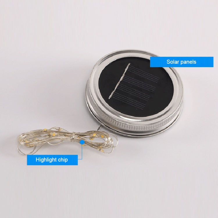 10 LEDs Solar Energy Mason Bottle Cap Pendent Lamp Outdoor Decoration Garden Light - LYDARZ