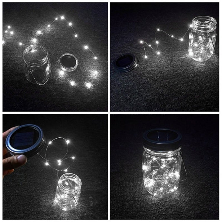 10 LEDs Solar Energy Mason Bottle Cap Pendent Lamp Outdoor Decoration Garden Light - LYDARZ