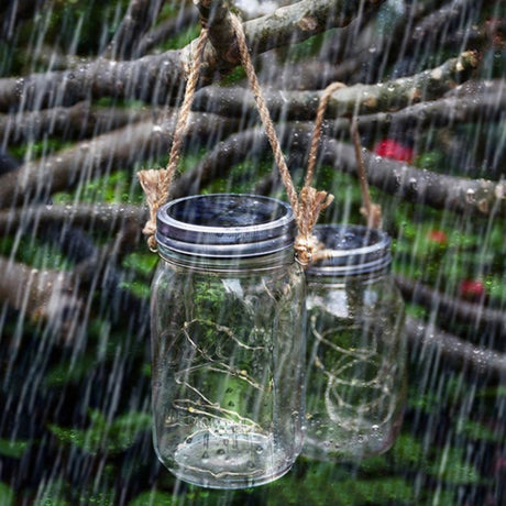 10 LEDs Solar Energy Mason Bottle Cap Pendent Lamp Outdoor Decoration Garden Light - LYDARZ