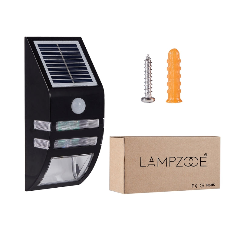 Lámpara solar de pared para exteriores de 80 LM, 6000-6500 K, con panel solar de 5 V y 0,5 W y luz blanca de 0,2 W.