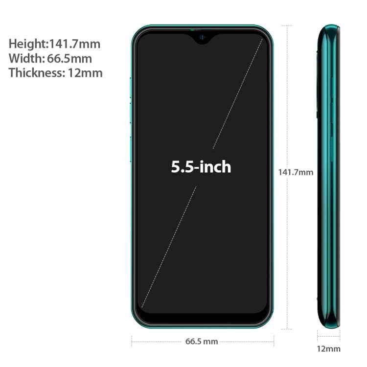 Ulefone Note 8 3G, Dual Rear Cameras, Face ID Identification, 5.5 inch, Android 10.0 GO MKT6580 Quad-core, Dual SIM