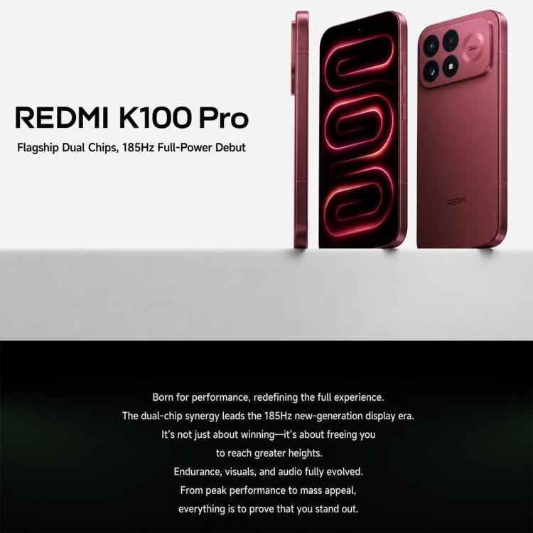 Xiaomi Redmi K100 Pro 5G | 12GB+256GB, Snapdragon 8 Elite, 6.59" Display