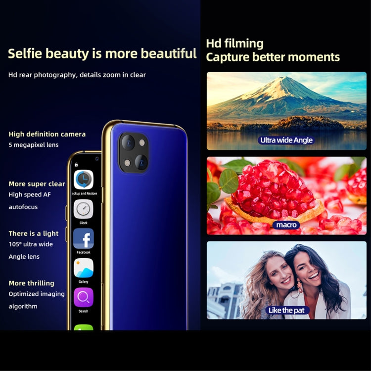 SOYES X60 Mini 4G Smartphone – 3.46" Pocket Display, Infrared Face ID, 3GB RAM + 64GB (Unlocked)