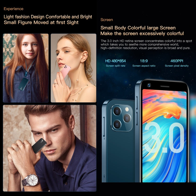 XS12 Pro 3.0 inch Android 10.0 MTK6750 Octa Core, Bluetooth, WiFi, OTG, Network: 4G, Dual SIM, Support Google Play, 2GB+16GB