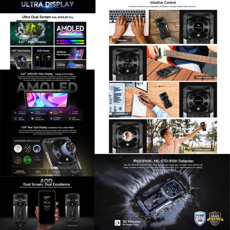 Ulefone Armor 28 Ultra Thermal Version Rugged Phone, 16GB+1TB, 10600mAh, 6.67 inch Android 14 MediaTek Dimensity 9300+