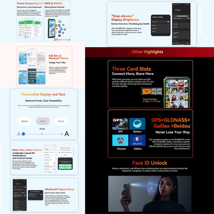Blackview BV4800 SE Rugged Phone, 90Hz Display, 4GB+64GB, 6.56 inch Android 15 UMS9320E T615 Octa Core