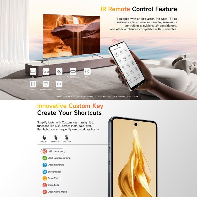 Ulefone Note 18 Pro, 6GB+256GB, Face ID & Side Fingerprint, 6.78 inch Android 14 MediaTek Helio G91