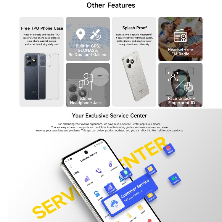 Ulefone Note 18 Pro, 6GB+256GB, Face ID & Side Fingerprint, 6.78 inch Android 14 MediaTek Helio G91