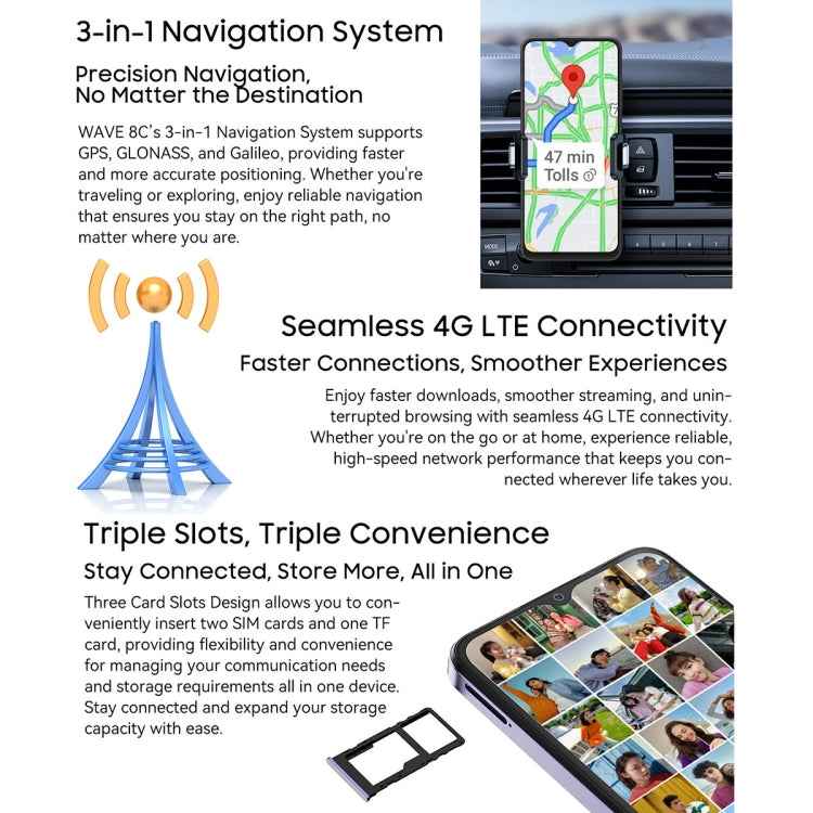 Blackview WAVE 8C, 2GB+64GB, 6.56 inch Android 14 GO Unisoc SC9863A