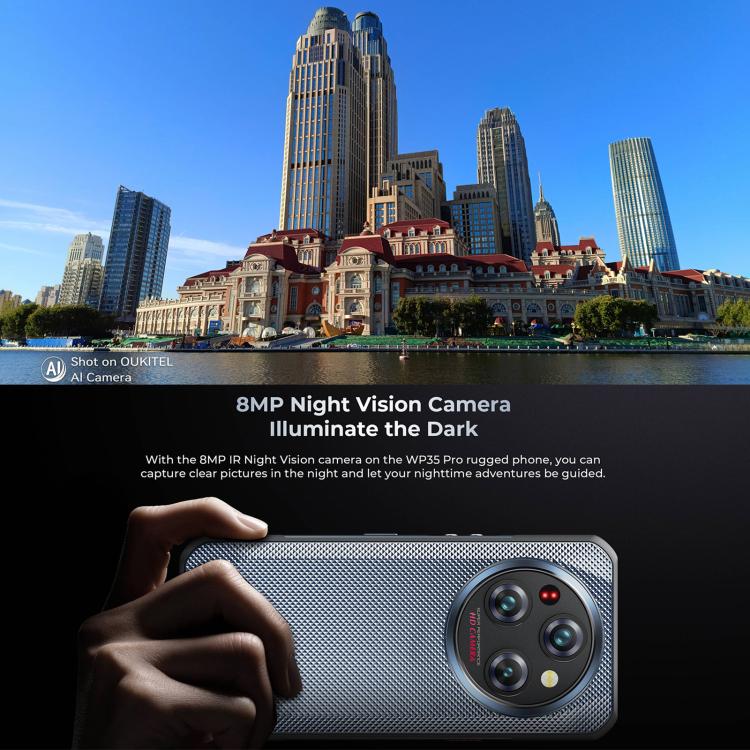 Oukitel WP35 Pro 5G Rugged Phone - 12GB+512GB, 6.6" MediaTek Dimensity 6300, NFC, OTG, 5G Connectivity
