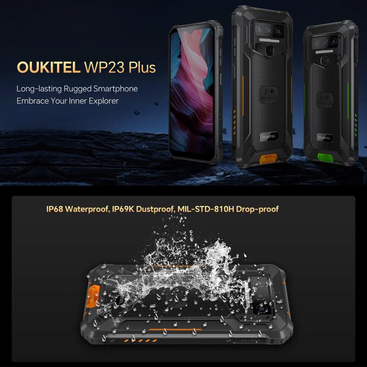 Oukitel WP23 Plus Rugged Phone 8GB+256GB, 6.52 inch Android 14.0, Unisoc T606 Octa-core, NFC, OTG, 4G Network