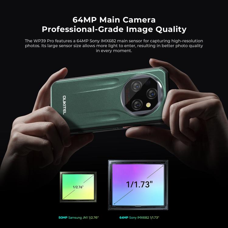 Oukitel WP39 Pro 5G Rugged Phone, 12GB+512GB, Night Vision, Fingerprint Identification, 6.6 inch Android 14 MediaTek Dimensity 6300