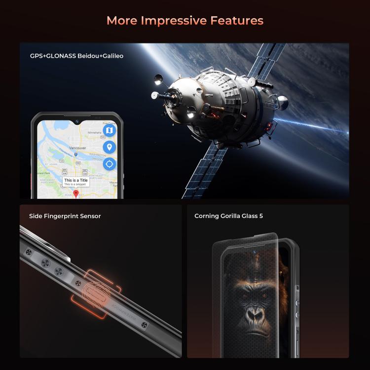 Oukitel WP55 5G Rugged Phone, 12GB+256GB, 108MP Camera, 11000 mAh Battery, 6.6 inch, MediaTek Dimensity 7025