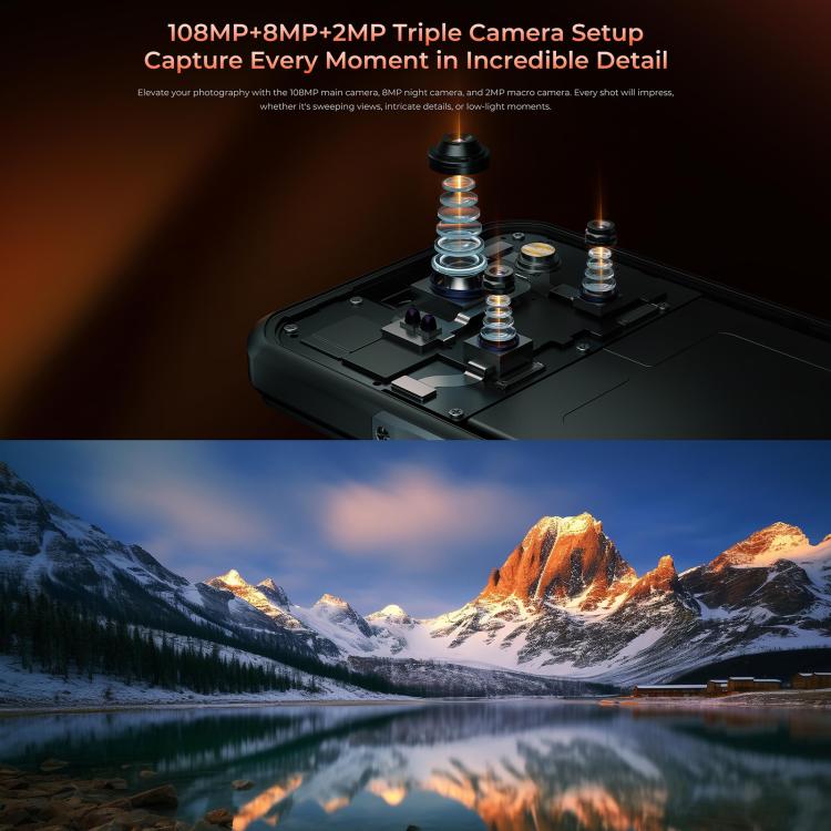 Teléfono robusto Oukitel WP55 5G: 12 GB + 256 GB, cámara de 108 MP, MediaTek Dimensity 7025, NFC, OTG
