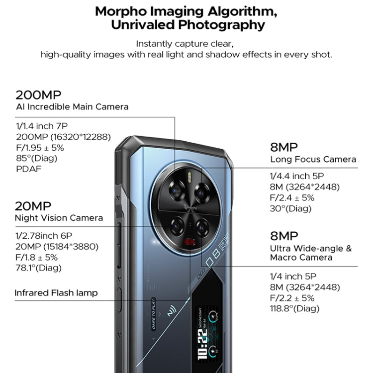 DOOGEE V40 Pro Rugged Phone, 16GB+512GB, 6.78 inch Android 14 Dimensity 7300