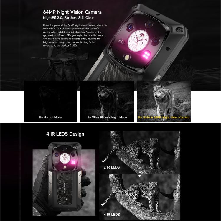 Teléfono Ulefone Armor 28 Pro - 16 GB + 512 GB, visión nocturna, batería de 10600 mAh, pantalla de 6,67 pulgadas, Android 15, red 5G, MediaTek Dimensity 7300
