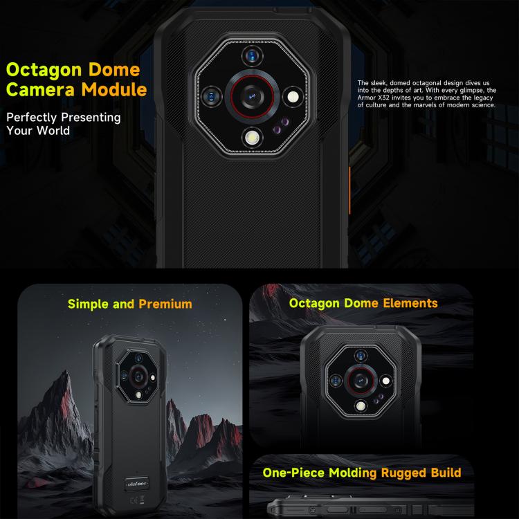 Ulefone Armor X32 Rugged Phone - 6GB+128GB, Night Vision, 5.65 inch Android 14, MediaTek Helio G91, 4G, NFC, OTG