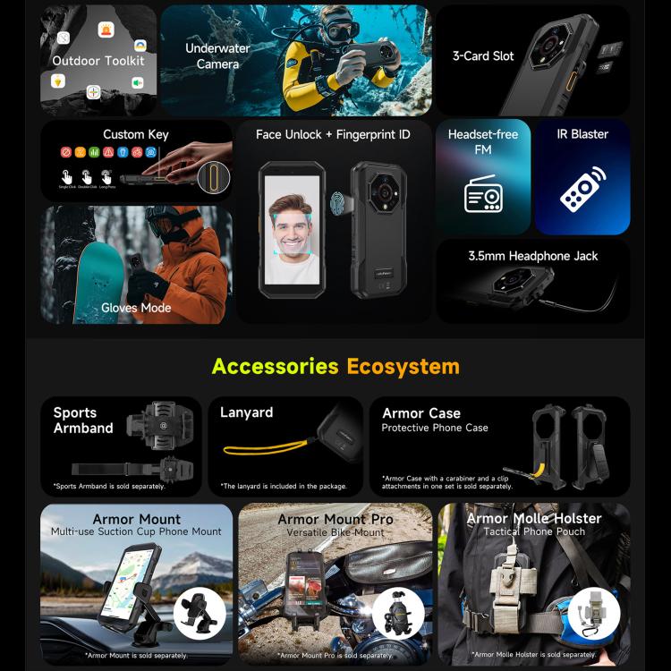 Teléfono robusto Ulefone Armor X32 - 6 GB + 128 GB, visión nocturna, pantalla de 5,65 pulgadas, Android 14, MediaTek Helio G91, 4G, NFC, OTG