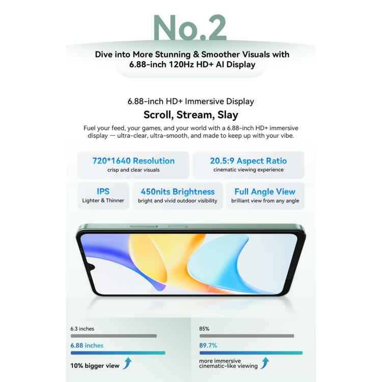 Blackview SHARK 6 5G, 4GB+128GB, 6.88 inch, 120Hz Display, Android 15 Unisoc UMS9620 T8100